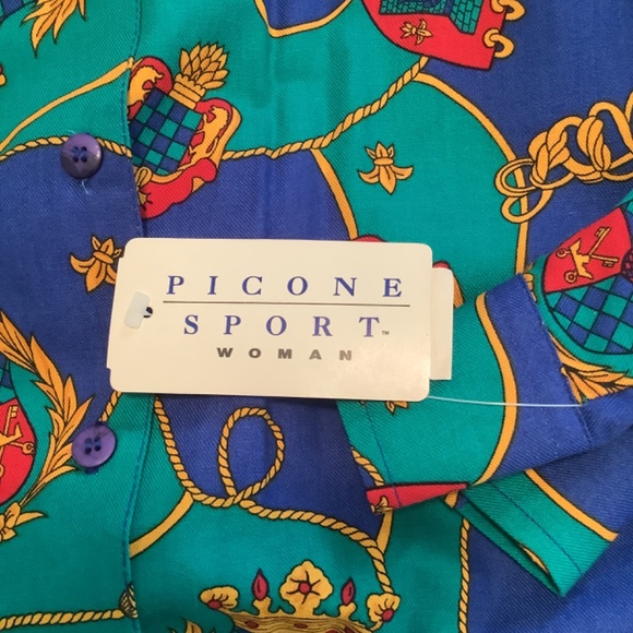 Picone Sport Women’s Button Down Blouse Multi Color Size 22 NWT - Picture 4 of 6